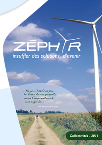 Plaquette publicitaire pour un société de conseil en énergies renouvelables